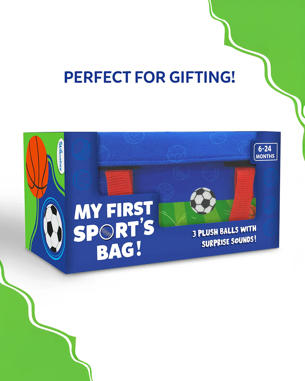 Skillmatics My First Sports Bag-Plush Rattle Toy-With Squeaker and Crinkle Balls-Sparks Sensory Exploration-6M+ - Image 9