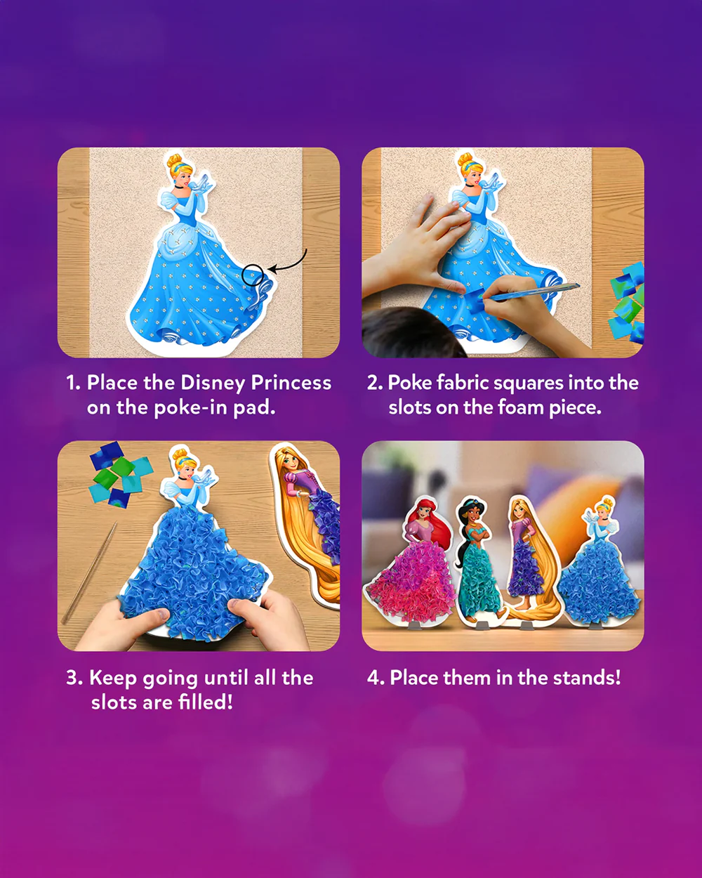 Skillmatics Poke In Art Disney Princess-Art & Craft Kit-Includes 6 Foam Disney Princess-Mess Free Art-4Y+ - Image 4