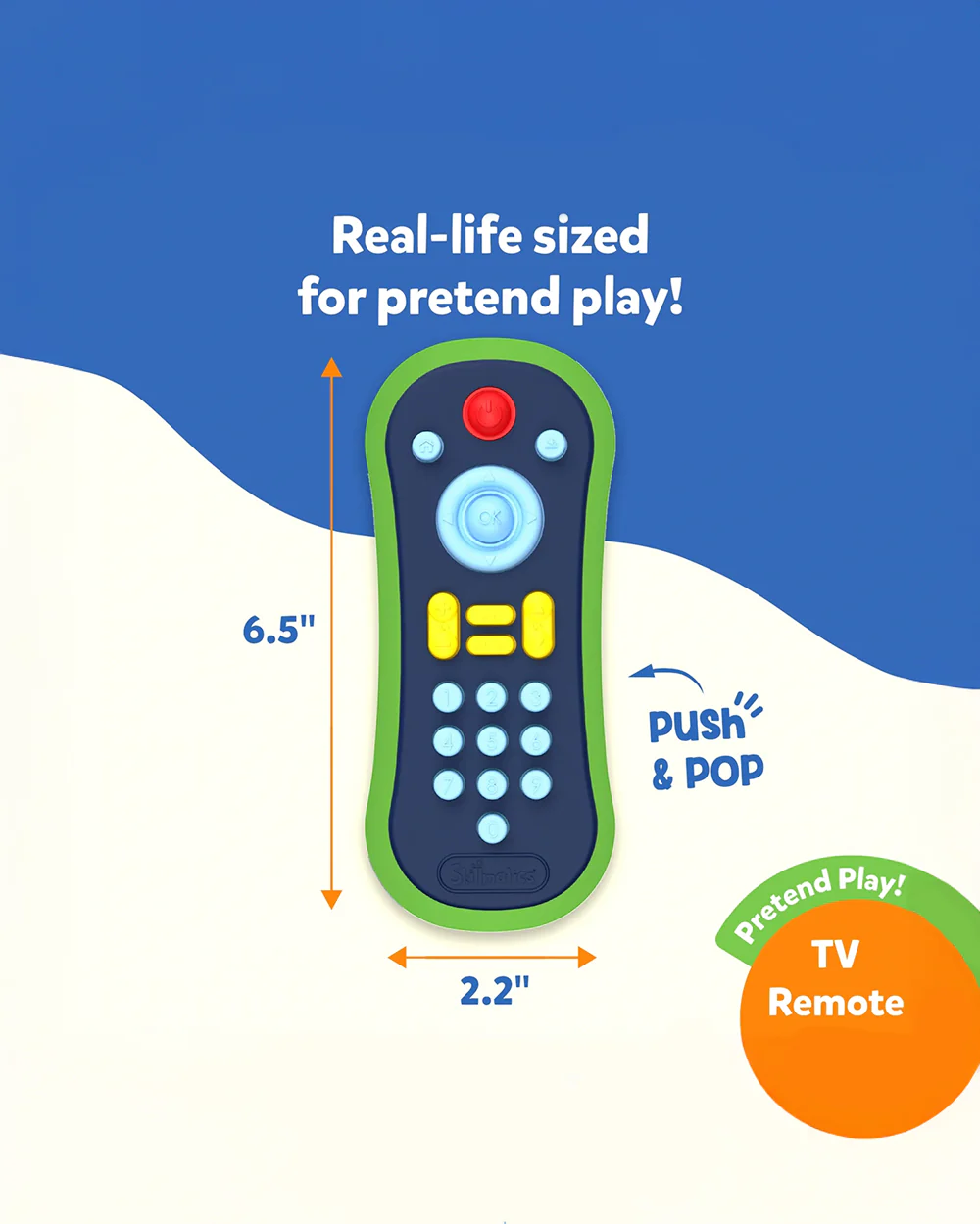 Skillmatics Push & Pop Tv Remote-Pretend & Play Toy-Sensory & Fidget Toy-Waterproof-Non Toxic-9M+ - Image 2