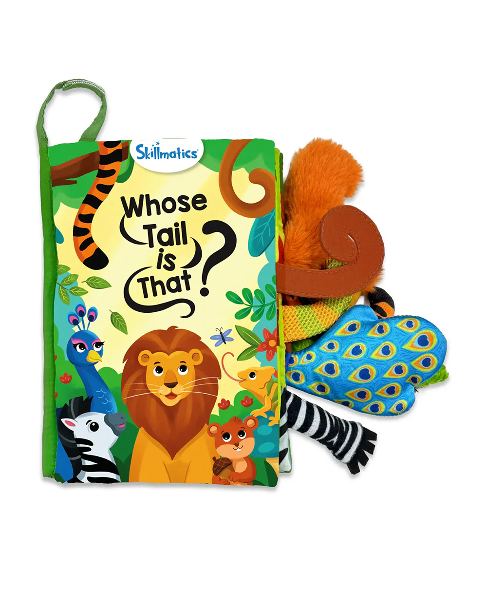 Skillmatics Whose Tail Is That Cloth Book-Tear Resistant with Crinkle Pages-Learning & Educational Toys-6M+