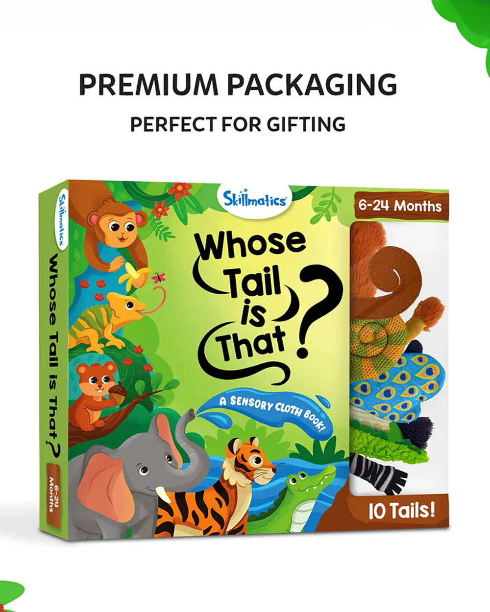 Skillmatics Whose Tail Is That Cloth Book-Tear Resistant with Crinkle Pages-Learning & Educational Toys-6M+ - Image 8