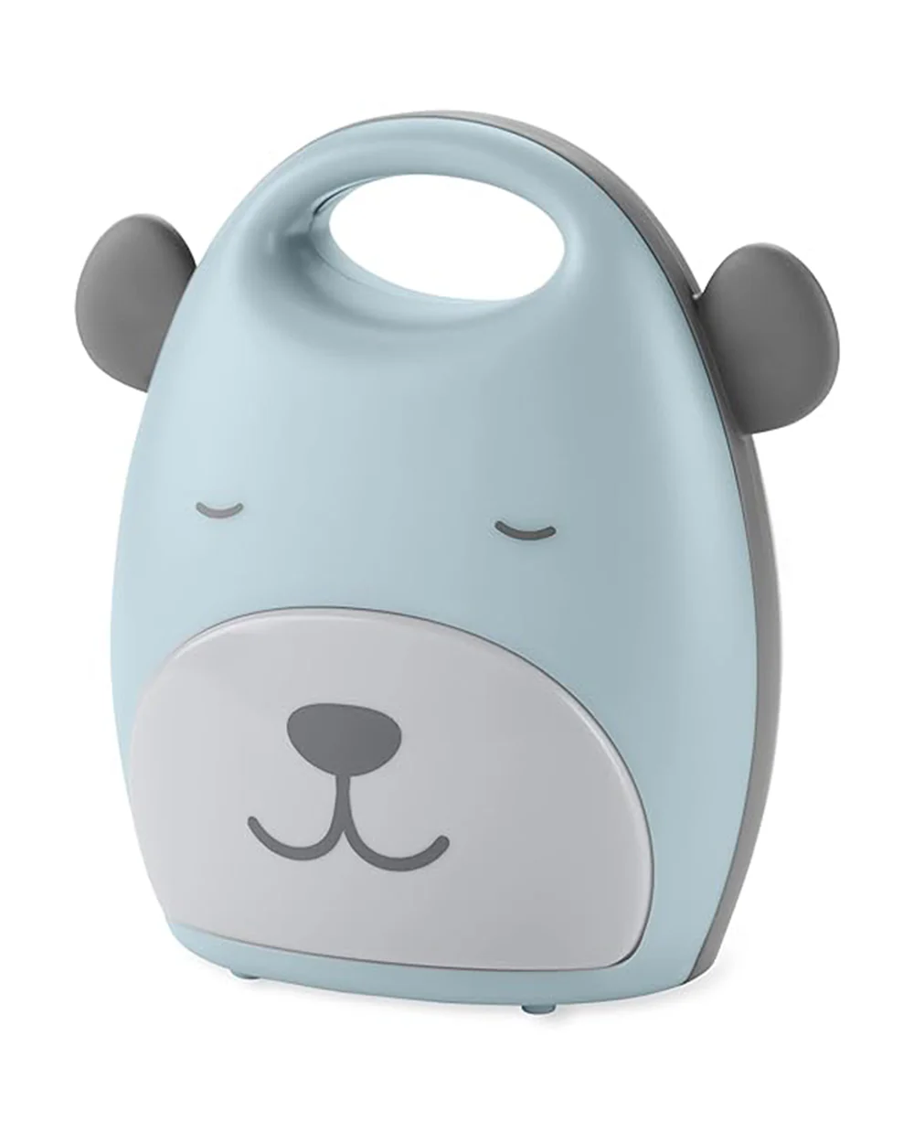 Skip Hop Beary Cute Take-Along Sleep Trainer & Nightlight-Toddlers Bedtime Bestie-For a Calm Sleep-Grey & Green-2 Years+