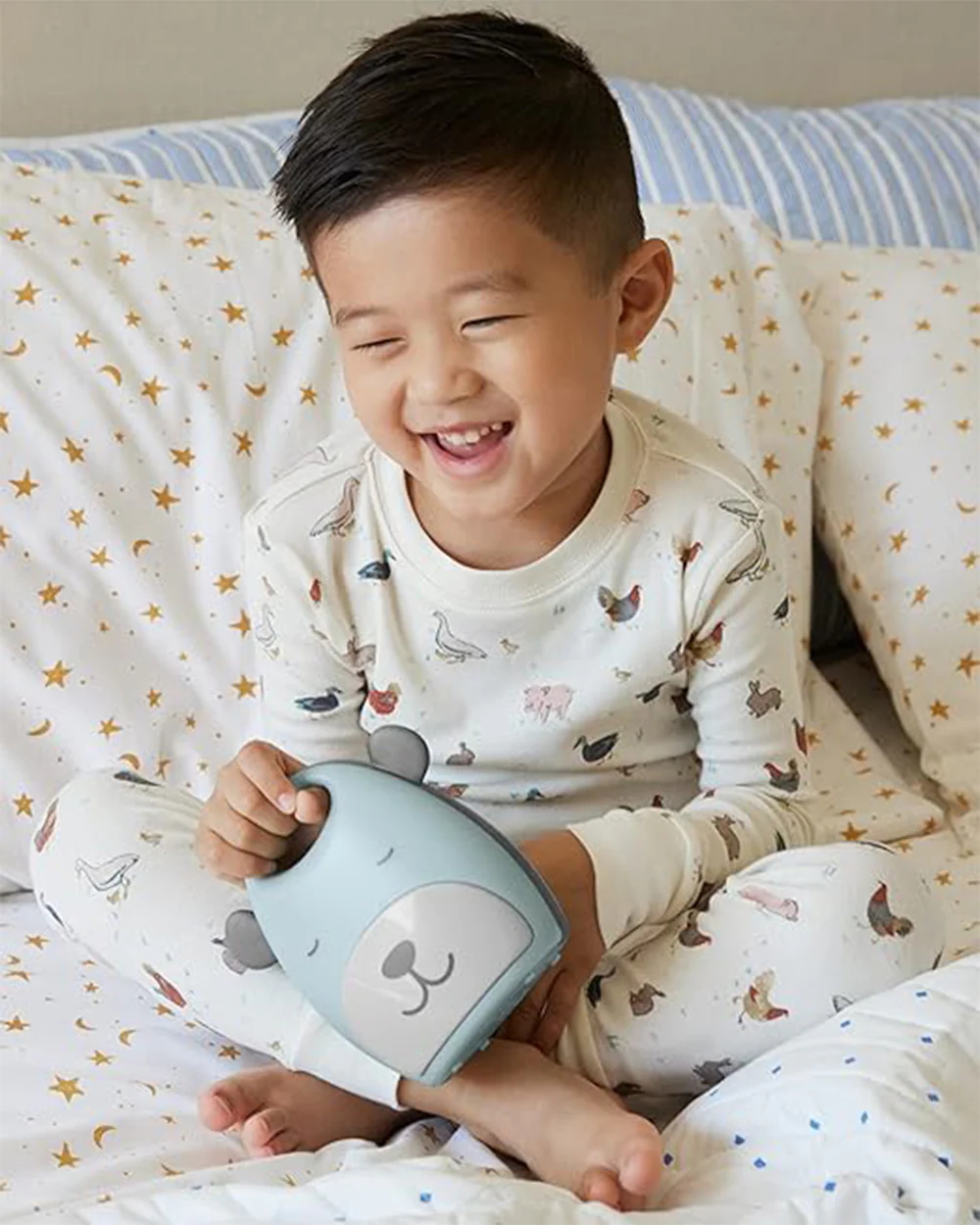 Skip Hop Beary Cute Take-Along Sleep Trainer & Nightlight-Toddlers Bedtime Bestie-For a Calm Sleep-Grey & Green-2 Years+ - Image 6