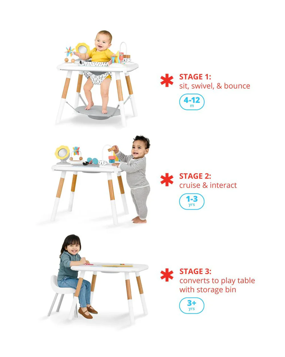 Skip Hop Discoverosity Montessori 3 Stage Activity Center-25+ Activities-360 Degree Rotating Seat-Learning & Educational Toys-4M+ - Image 7