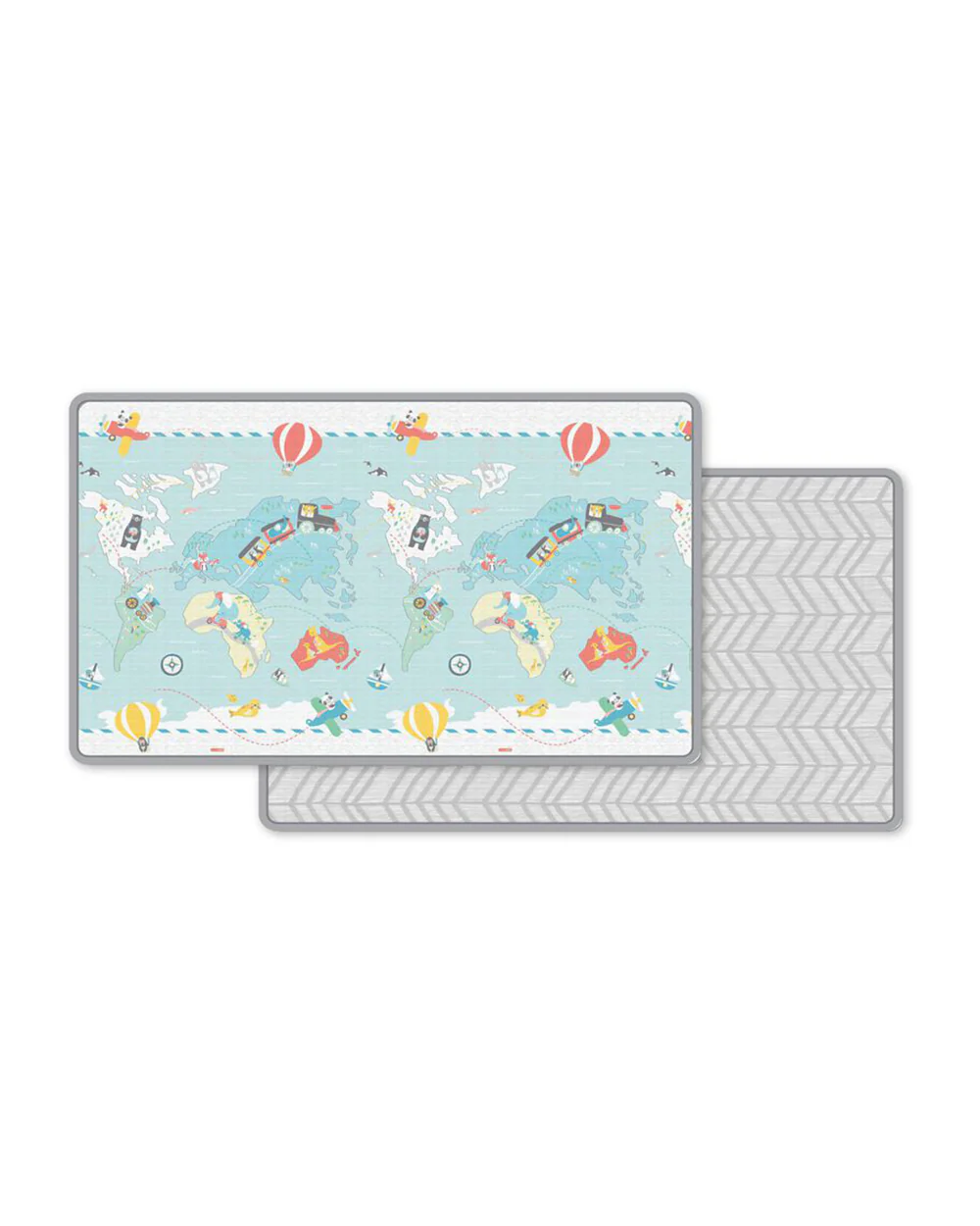 Skip Hop Doubleplay Reversible Playmat-Little Travelers-Baby Tummy Time Adventure, Crawling & Play-Stylish, Safe & Easy to Clean-Indoor Baby Mat-0M+