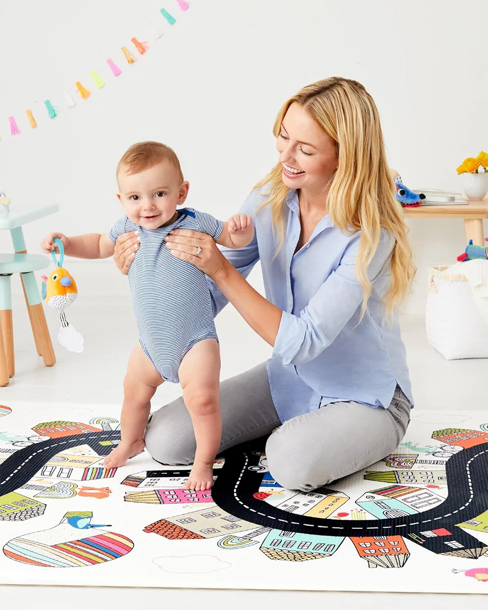 Skip Hop Doubleplay Reversible Playmat-Vibrant Village-Waterproof Foam-Playful Artwork-Easy to Clean-0M+ - Image 8