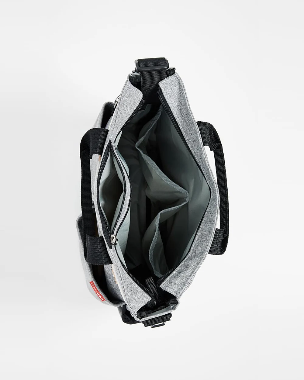 Skip Hop Duo Signature Diaper Bag-With Changing Pad & Removable Shoulder Strap-Grey Melange - Image 6
