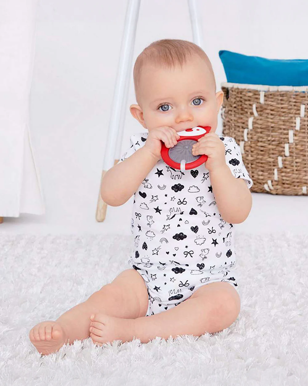 Skip Hop E&M Stay Cool Rattle Teether-Fox-Stainless Steel-Freezer Safe-3M+ - Image 5