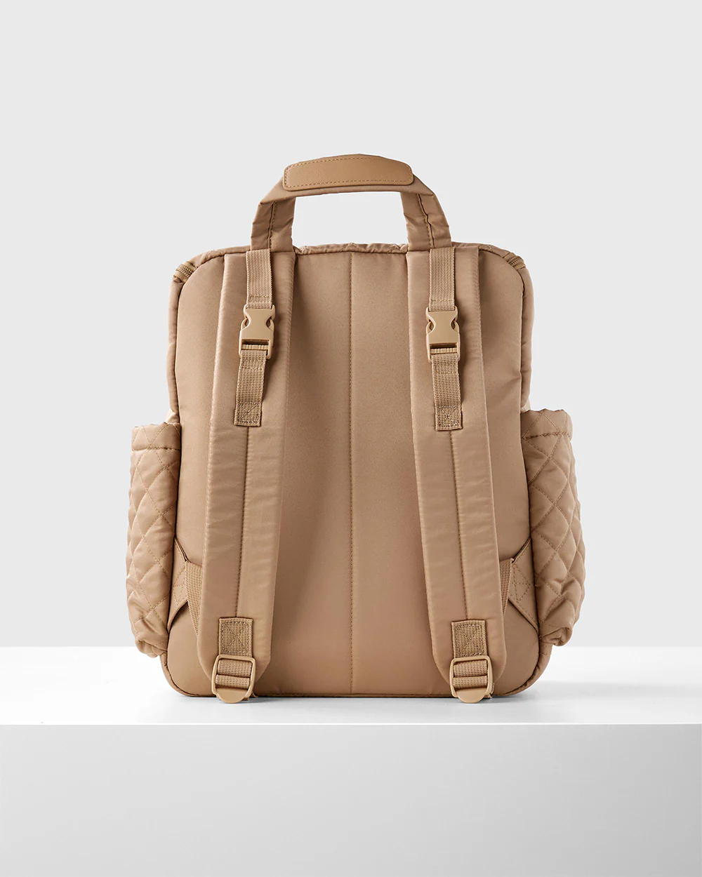 Skip Hop Forma Diaper Bag-Backpack-With Changing Pad-Extra Wide Opening & Lightweight Quilted Design-Camel - Image 8