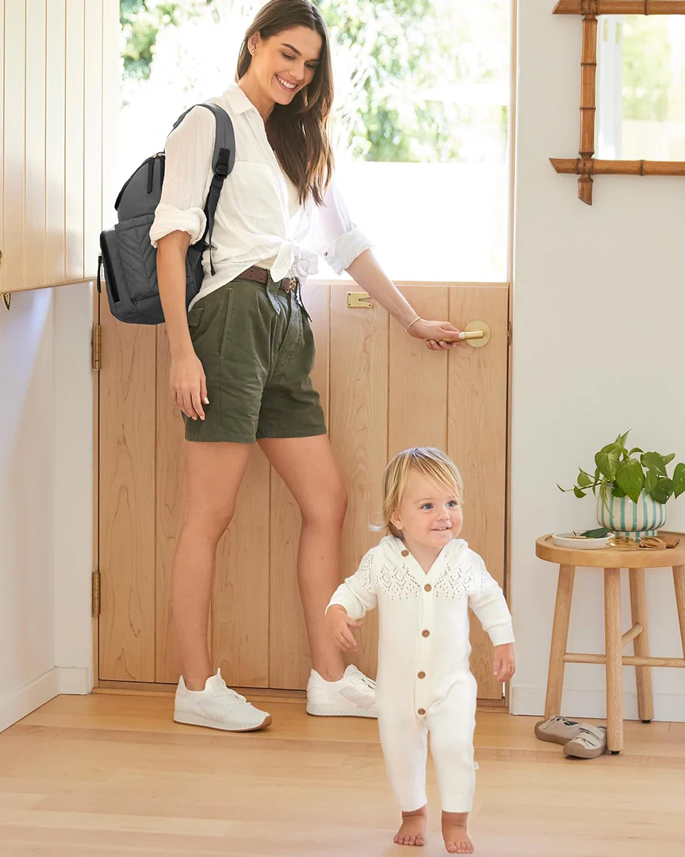 Skip Hop Forma Diaper Bag-Backpack-With Changing Pad-Extra Wide Opening & Lightweight Quilted Design-Grey - Image 12