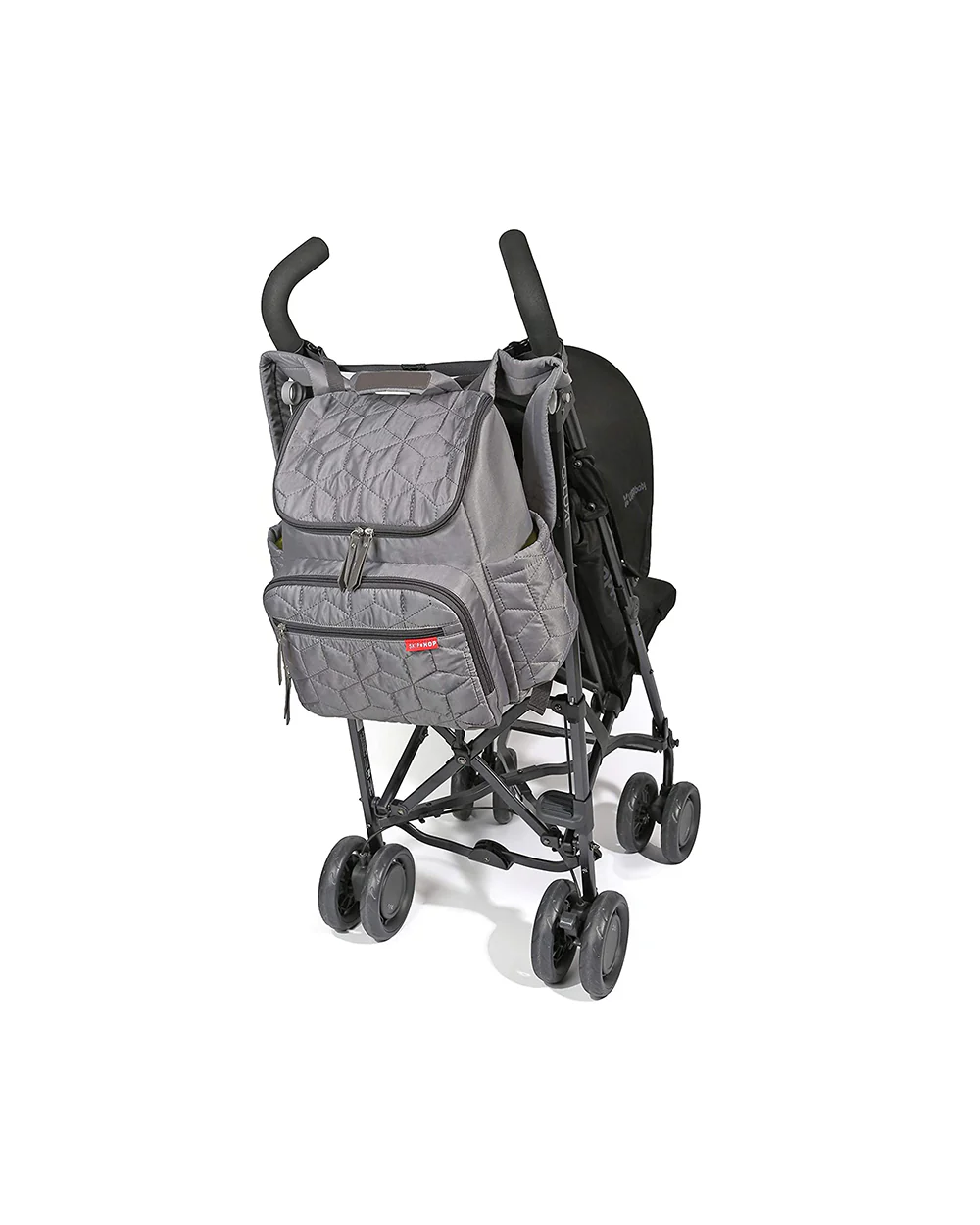 Skip Hop Forma Diaper Bag-Backpack-With Changing Pad-Extra Wide Opening & Lightweight Quilted Design-Grey - Image 2
