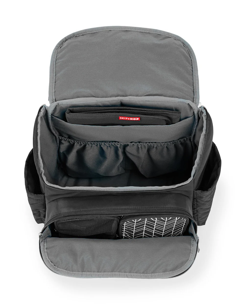 Skip Hop Forma Diaper Bag-Backpack-With Changing Pad-Extra Wide Opening & Lightweight Quilted Design-Grey - Image 7