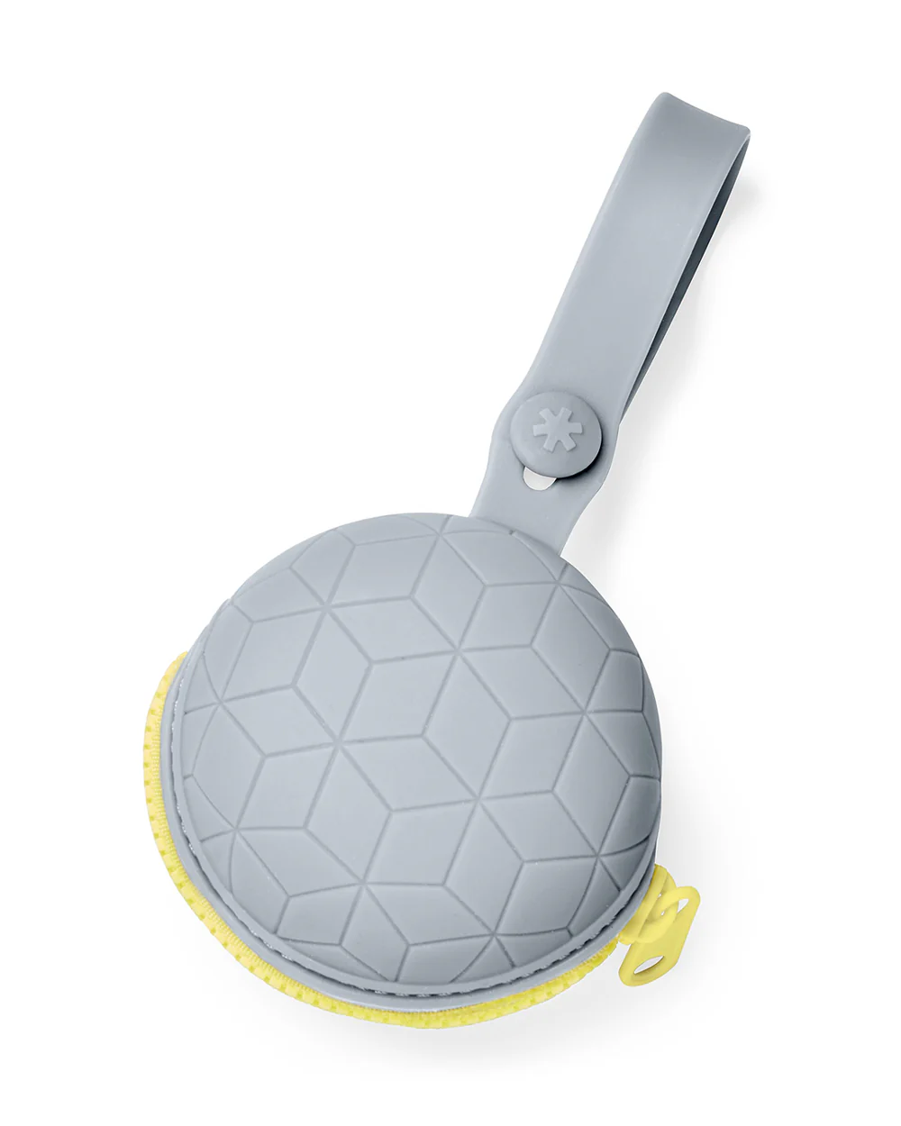 Skip Hop Grab & Go Silicone Pacifier Holder with Secure Zip Closer-Holds upto 2 Pacifiers-Grey - Image 6
