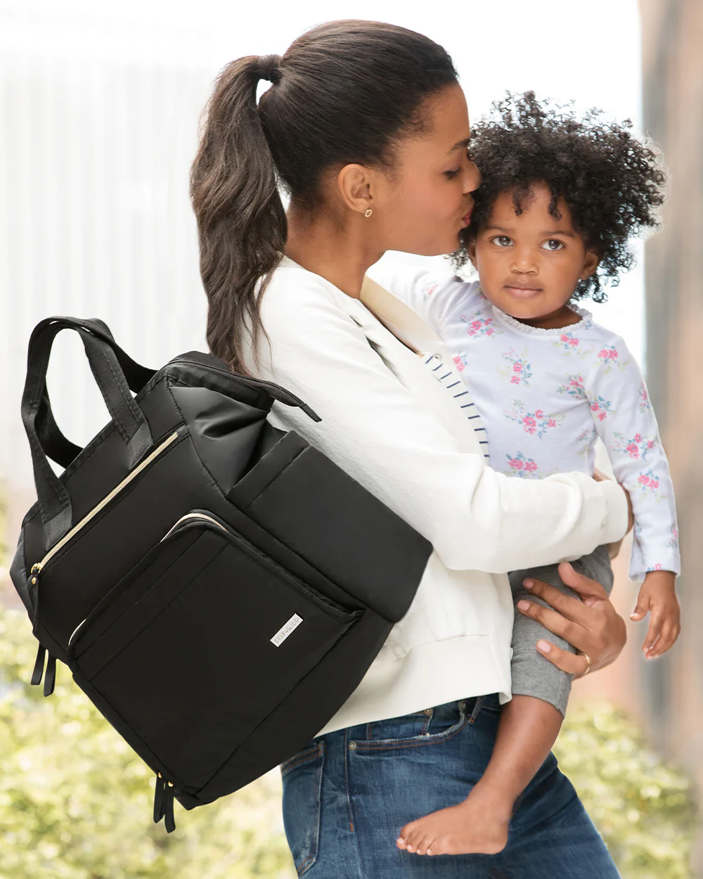 Skip Hop Mainframe Diaper Bag-Backpack-With Changing Pad-Wide Open & Stays Put-Black - Image 10