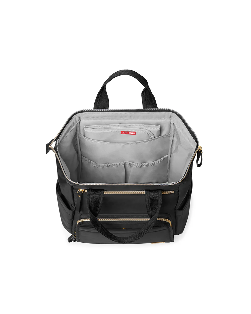 Skip Hop Mainframe Diaper Bag-Backpack-With Changing Pad-Wide Open & Stays Put-Black - Image 5
