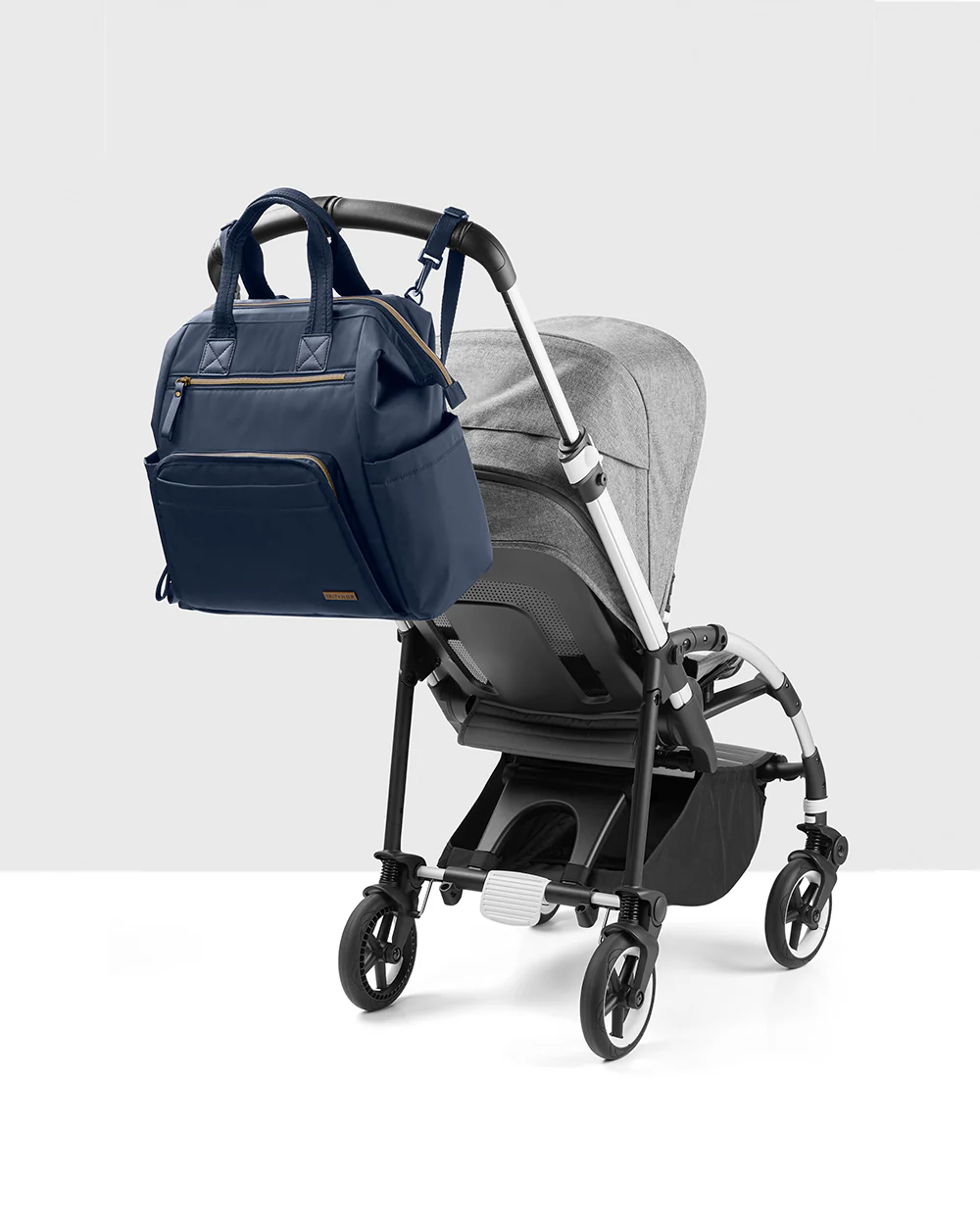 Skip Hop Mainframe Diaper Bag-Backpack-With Changing Pad-Wide Open & Stays Put-Navy - Image 2