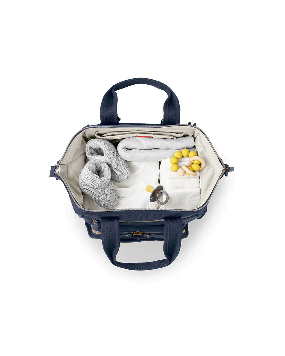 Skip Hop Mainframe Diaper Bag-Backpack-With Changing Pad-Wide Open & Stays Put-Navy - Image 3