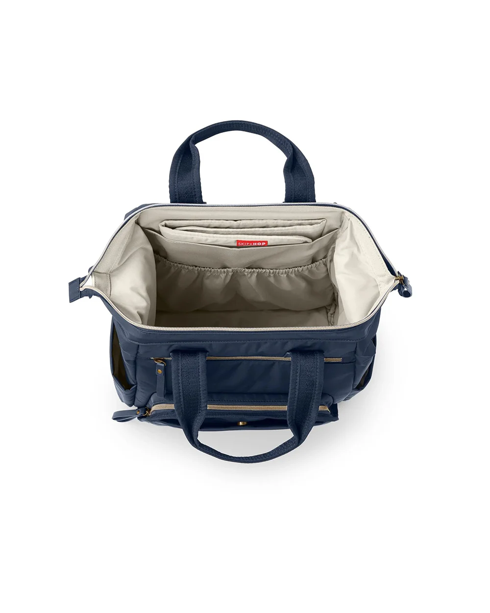 Skip Hop Mainframe Diaper Bag-Backpack-With Changing Pad-Wide Open & Stays Put-Navy - Image 4