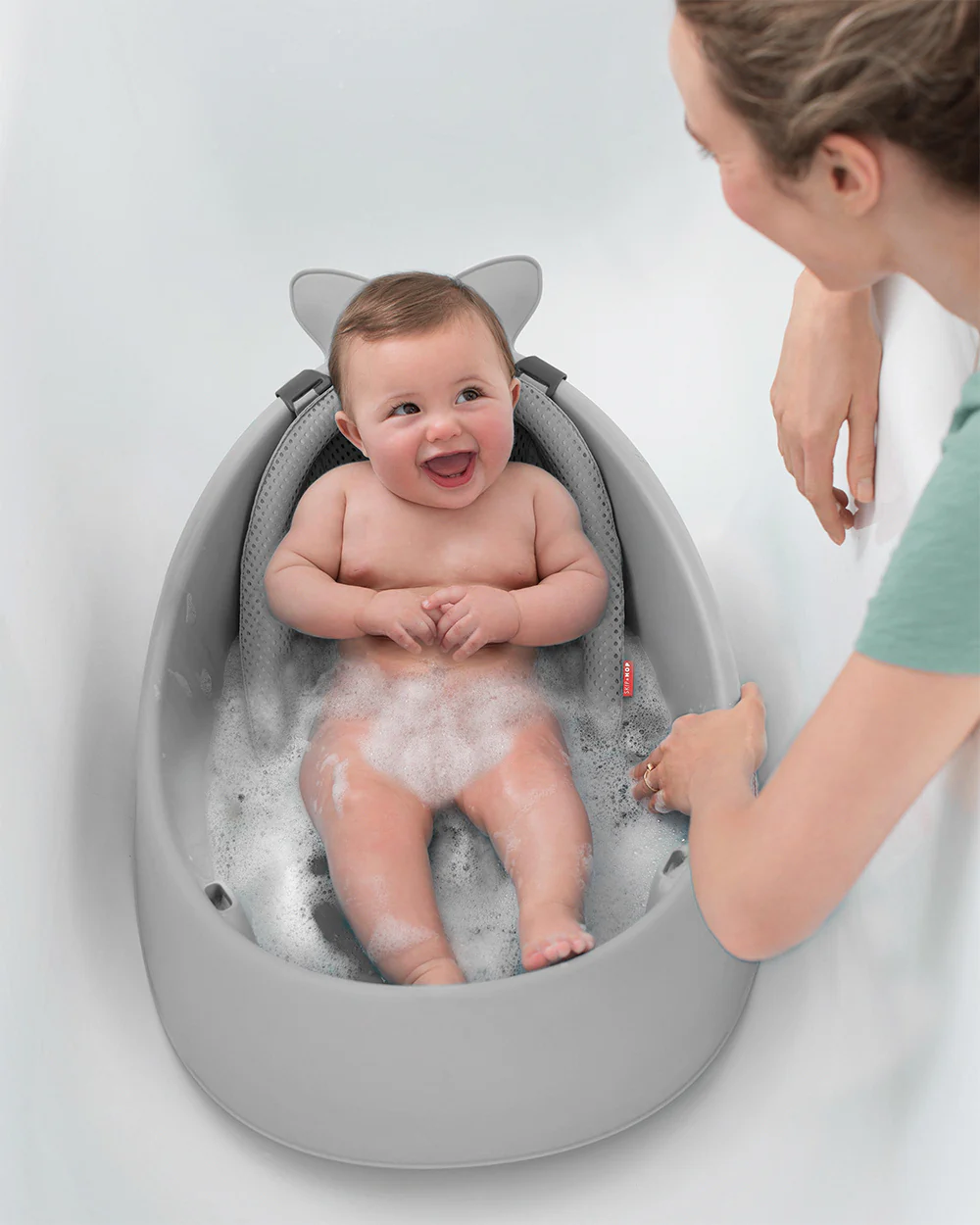 Skip Hop Moby Smart Sling-Mesh-For Baby Bath Tub-3-Stage Tub-0 to 36M-Grey - Image 4