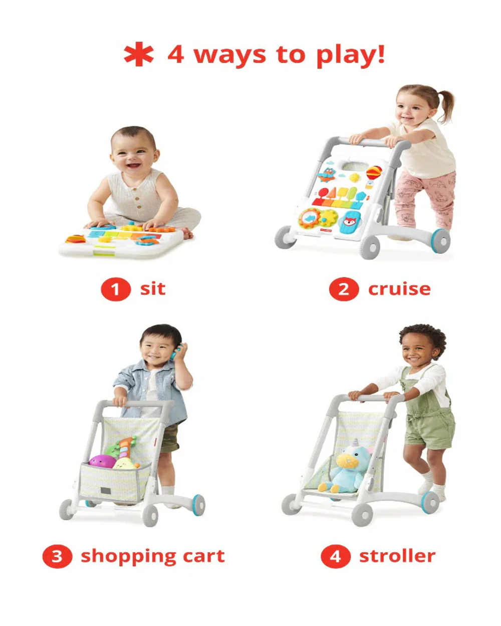 Skip Hop Musical Activity Walker-4 in 1 Convertible-Anti-Skid-40+ Play Features-6M+ - Image 11