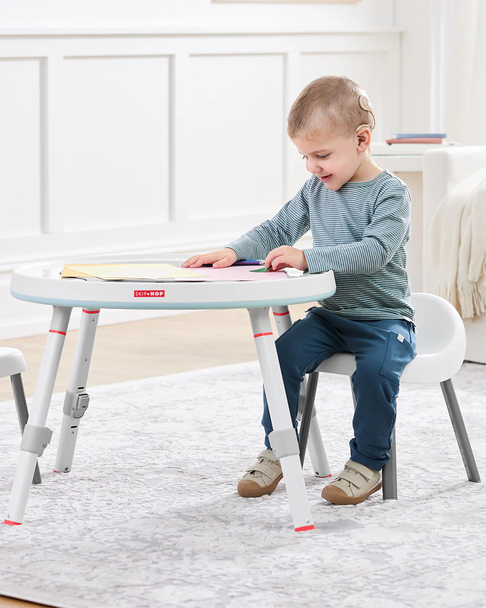 Skip Hop Silver Lining Cloud 3 Stage Activity Center-Musical Light-Up Piano With 3 Modes-360 Degree Rotating Seat-Learning & Educational Toys-4M+ - Image 12