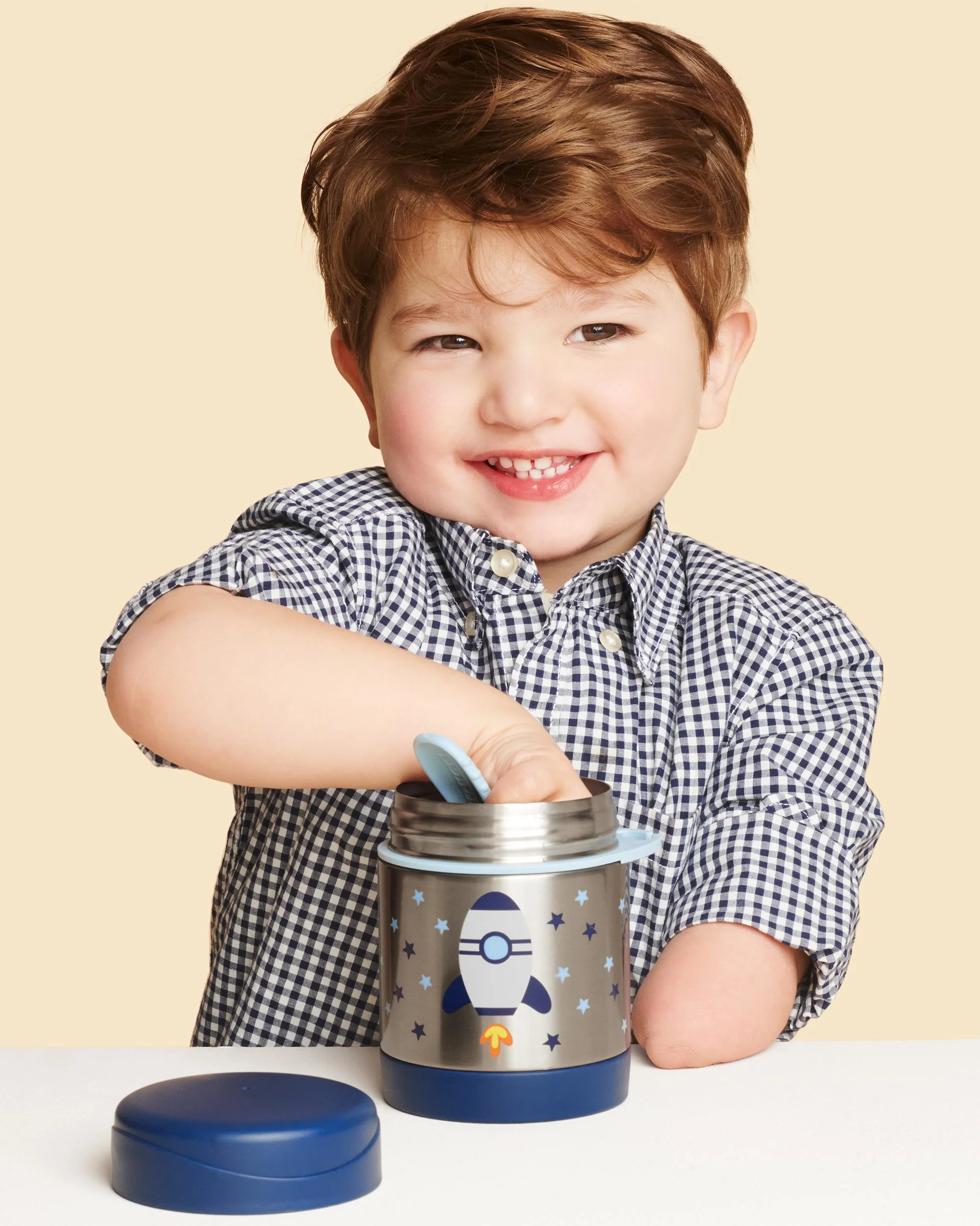 Skip Hop Spark Style Stainless Steel Insulated Food Jar-With Spork-Rocket-For Feeding Infants - Image 5