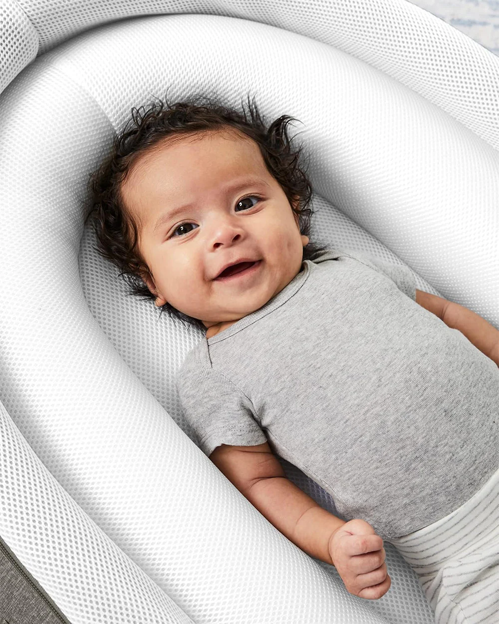 Skip Hop Sweet Retreat Baby Nest-2 Stage Baby Lounger-With Water Resistant Base-Baby Gadda Set-Grey-For Infants-0-9M - Image 4