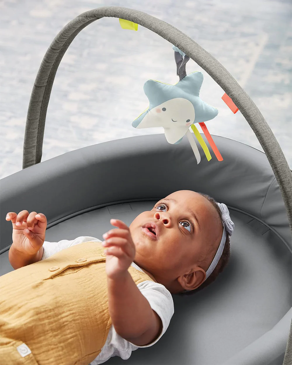 Skip Hop Sweet Retreat Baby Nest-2 Stage Baby Lounger-With Water Resistant Base-Baby Gadda Set-Grey-For Infants-0-9M - Image 9