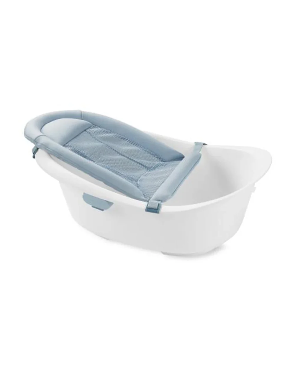 Skip Hop Wave 4 in 1 Baby Bath Tub-With Sling Bather & Sit-Up Support Insert-0 to 24M-Blue & White - Image 8