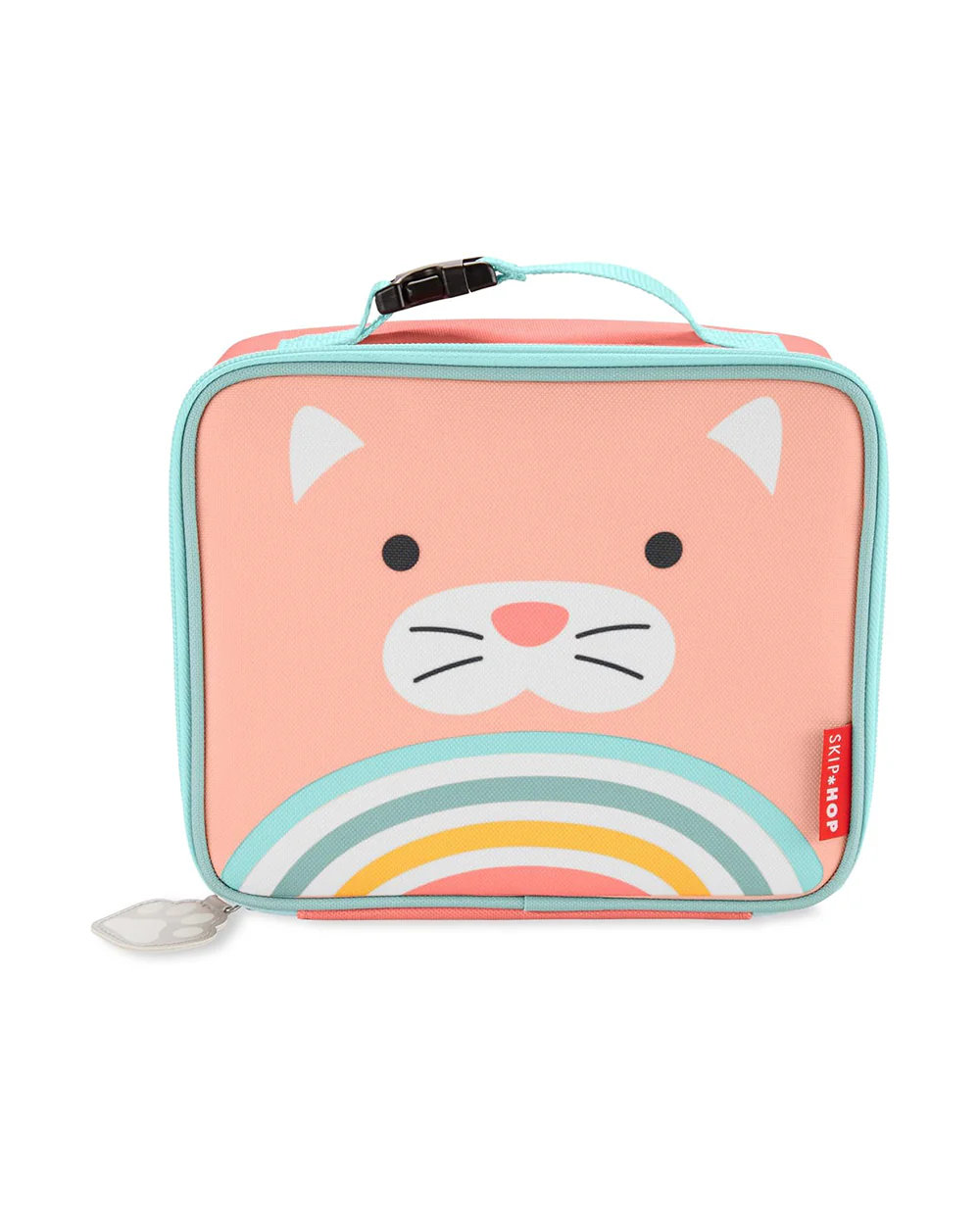 Skip Hop Zoo Lunch Bag-Cat-With Insulated Interior-Inner Mesh Pocket-Zip Closure and Clip-on Handle-3Y+