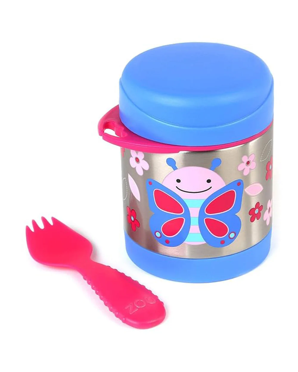 Skip Hop Zoo Stainless Steel Insulated Food Jar-With Spork-Butterfly-For Feeding Infants