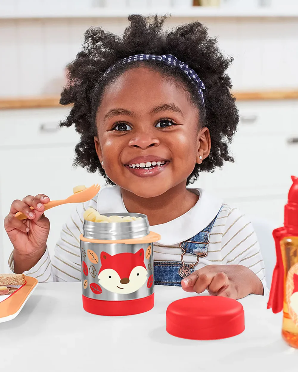 Skip Hop Zoo Stainless Steel Insulated Food Jar-With Spork-Fox-For Feeding Infants - Image 3