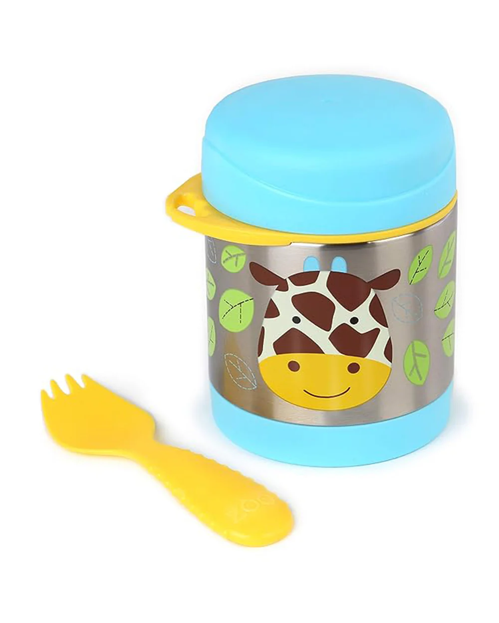 Skip Hop Zoo Stainless Steel Insulated Food Jar-With Spork-Giraffe-For Feeding Infants