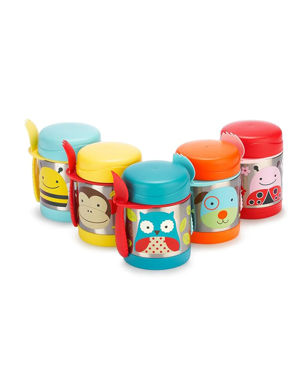 Skip Hop Zoo Stainless Steel Insulated Food Jar-With Spork-Giraffe-For Feeding Infants - Image 5