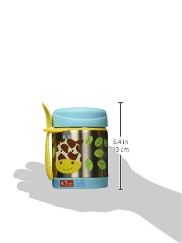 Skip Hop Zoo Stainless Steel Insulated Food Jar-With Spork-Giraffe-For Feeding Infants - Image 6