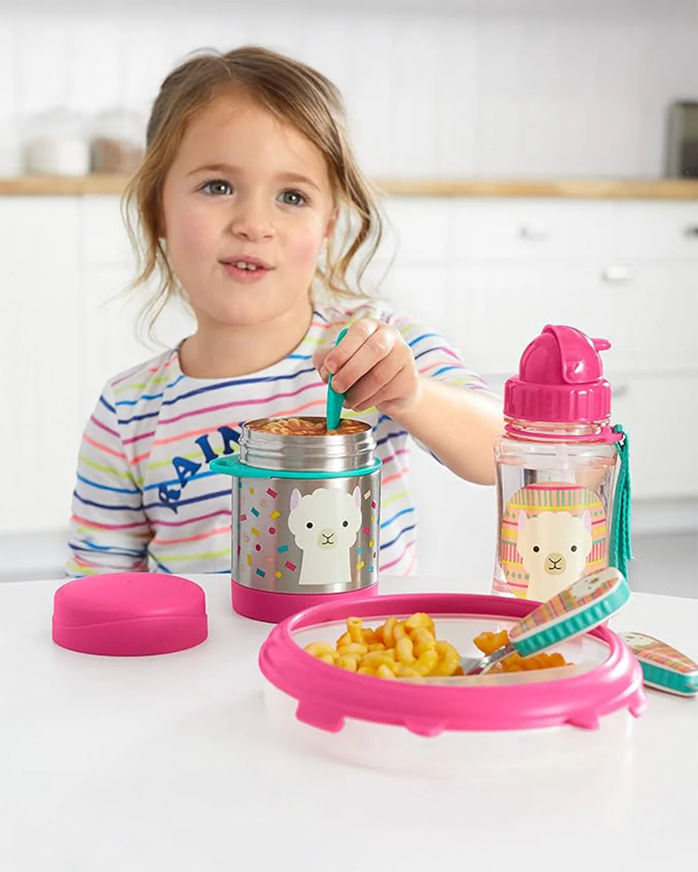 Skip Hop Zoo Stainless Steel Insulated Food Jar-With Spork-Llama-For Feeding Infants - Image 3