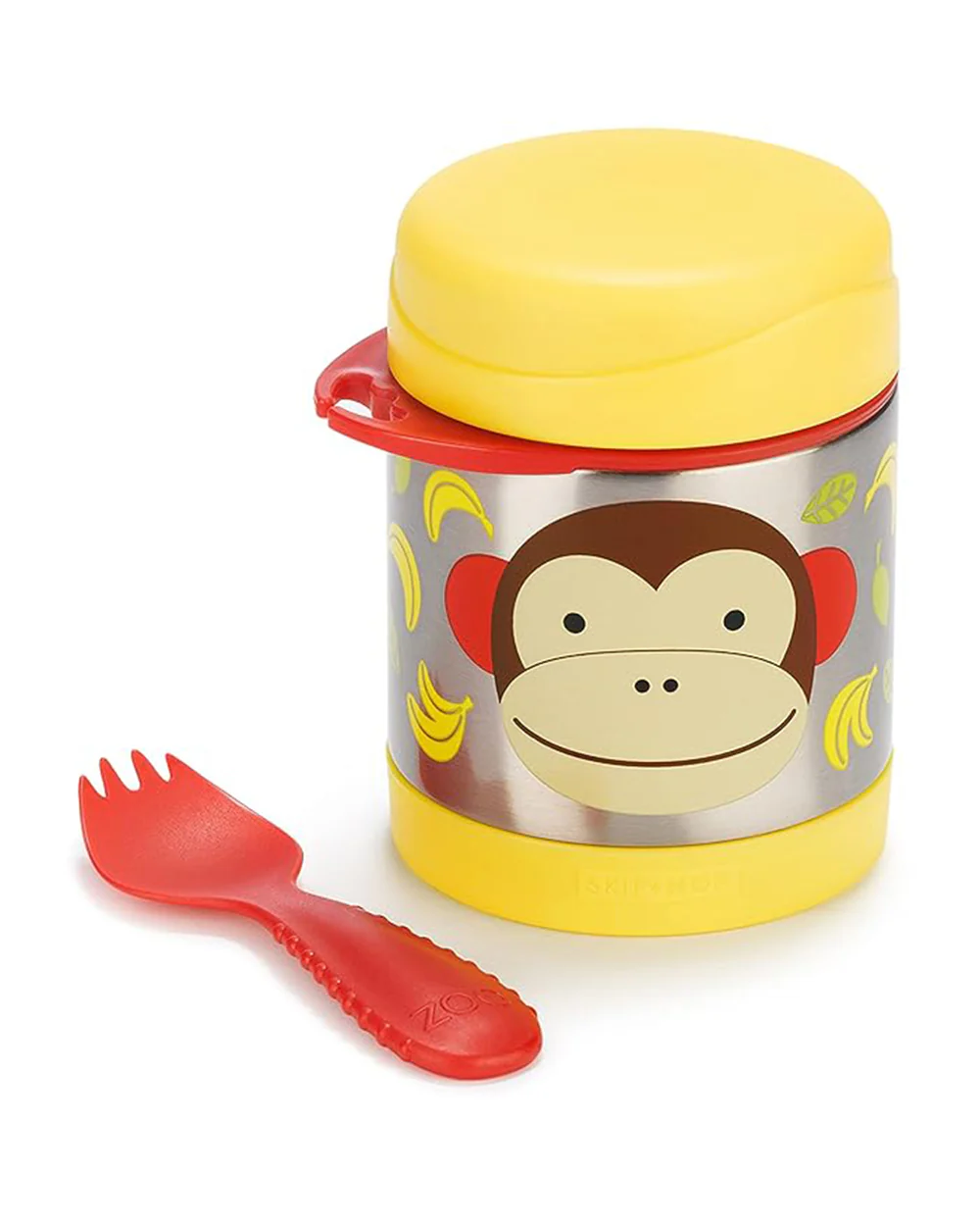 Skip Hop Zoo Stainless Steel Insulated Food Jar-With Spork-Monkey-For Feeding Infants