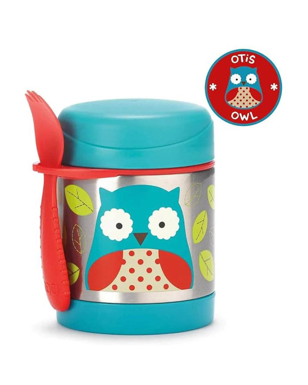 Skip Hop Zoo Stainless Steel Insulated Food Jar-With Spork-Owl-For Feeding Infants - Image 2