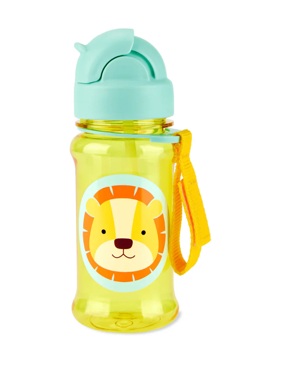 Skip Hop Zoo Straw Bottle With Tritan-Handy Grab Strap-Lion-355 ml - Image 2