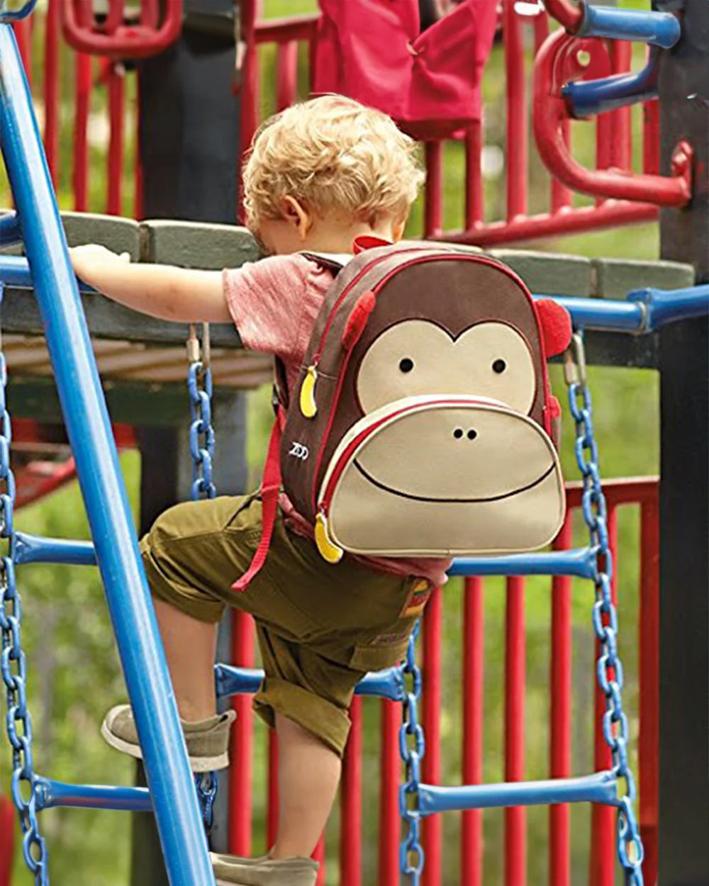 Skip Hop School Essentials Kit-Lunch Box(700ml)-Straw Sipper(390ml)-Bagpack-Monkey-3Y+ - Image 12