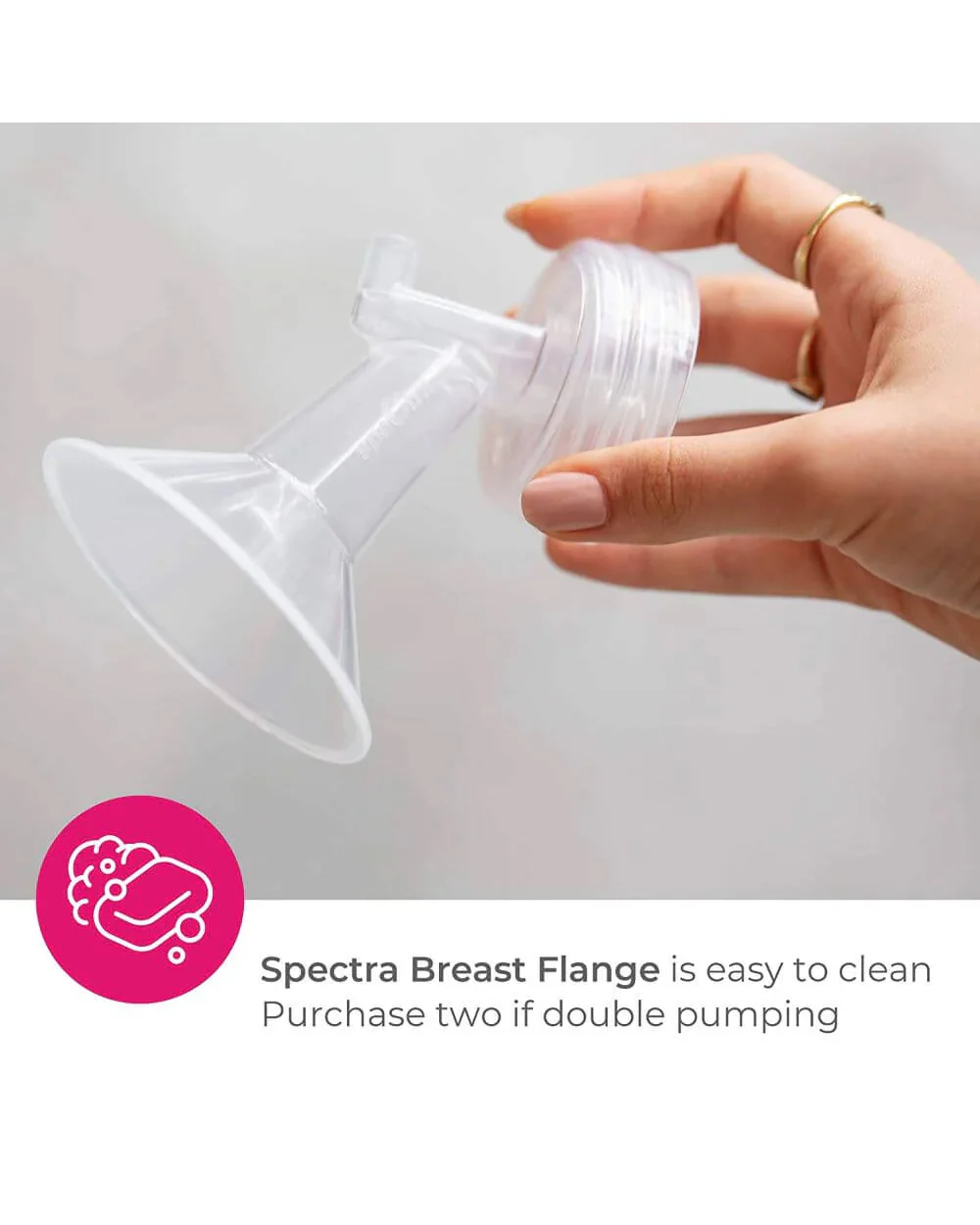 Spectra Single Breast Flange with Duckbill Valve-Ensures Proper Suction for Pumping-Compatible with Spectra S1, S2, Synergy Gold Breast Pumps & Spectra Wide Neck Bottles - Image 4