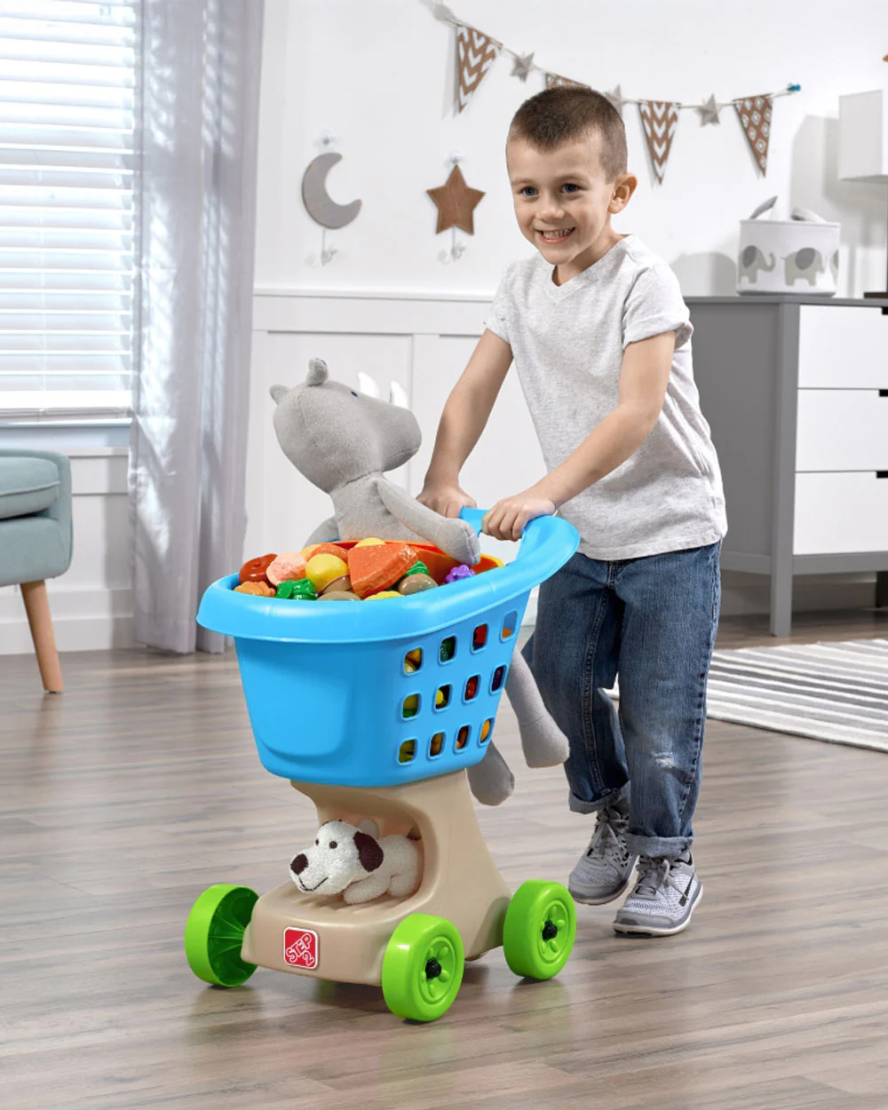 Step2 Little Helper's Shopping Cart-Pretend & Play Toy-Built-in Doll Seat & Under‑Basket Storage-24M+ - Image 6