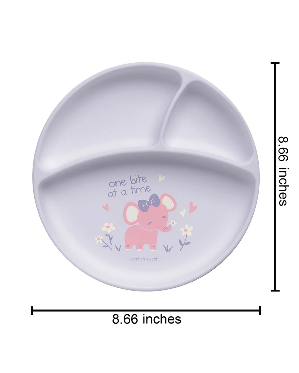 Stephen Joseph 100% Silicone Plate-Elephant-With Suction Base & 3 Divided Sections-For Feeding Infants - Image 3