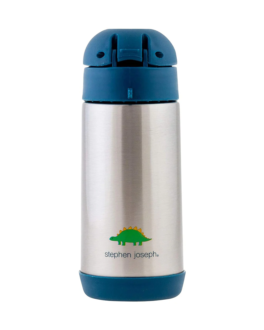 Stephen Joseph Stainless Steel Straw Sipper-With Easy to Open Button-Double Wall Insulated-Dino-350 ml - Image 3