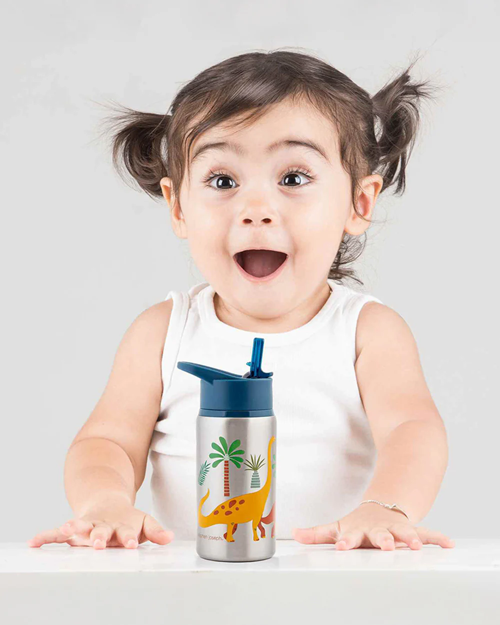 Stephen Joseph-Dino-Stainless Steel Straw Sipper-With Flip Top Spout-532 ml - Image 4