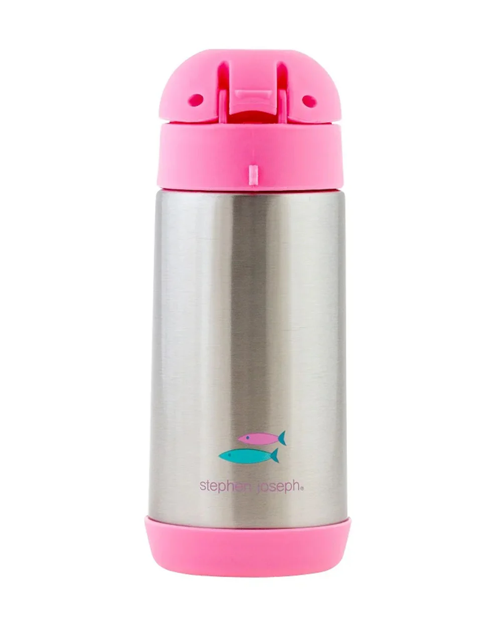 Stephen Joseph Stainless Steel Straw Sipper-With Easy to Open Button-Double Wall Insulated-Mermaid-350 ml - Image 2