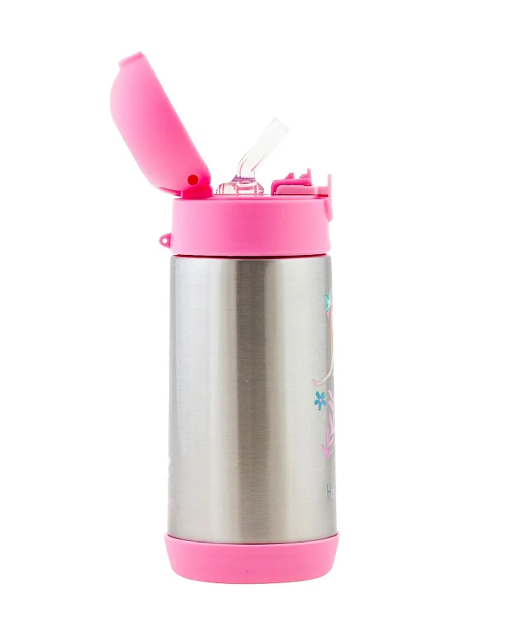 Stephen Joseph Stainless Steel Straw Sipper-With Easy to Open Button-Double Wall Insulated-Mermaid-350 ml - Image 3