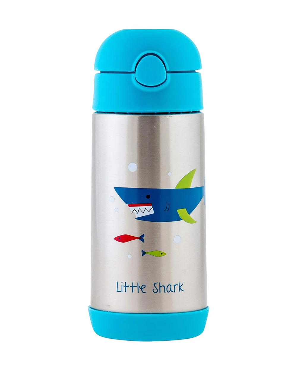 Stephen Joseph Stainless Steel Straw Sipper-With Easy to Open Button-Double Wall Insulated-Shark-350 ml - Image 3