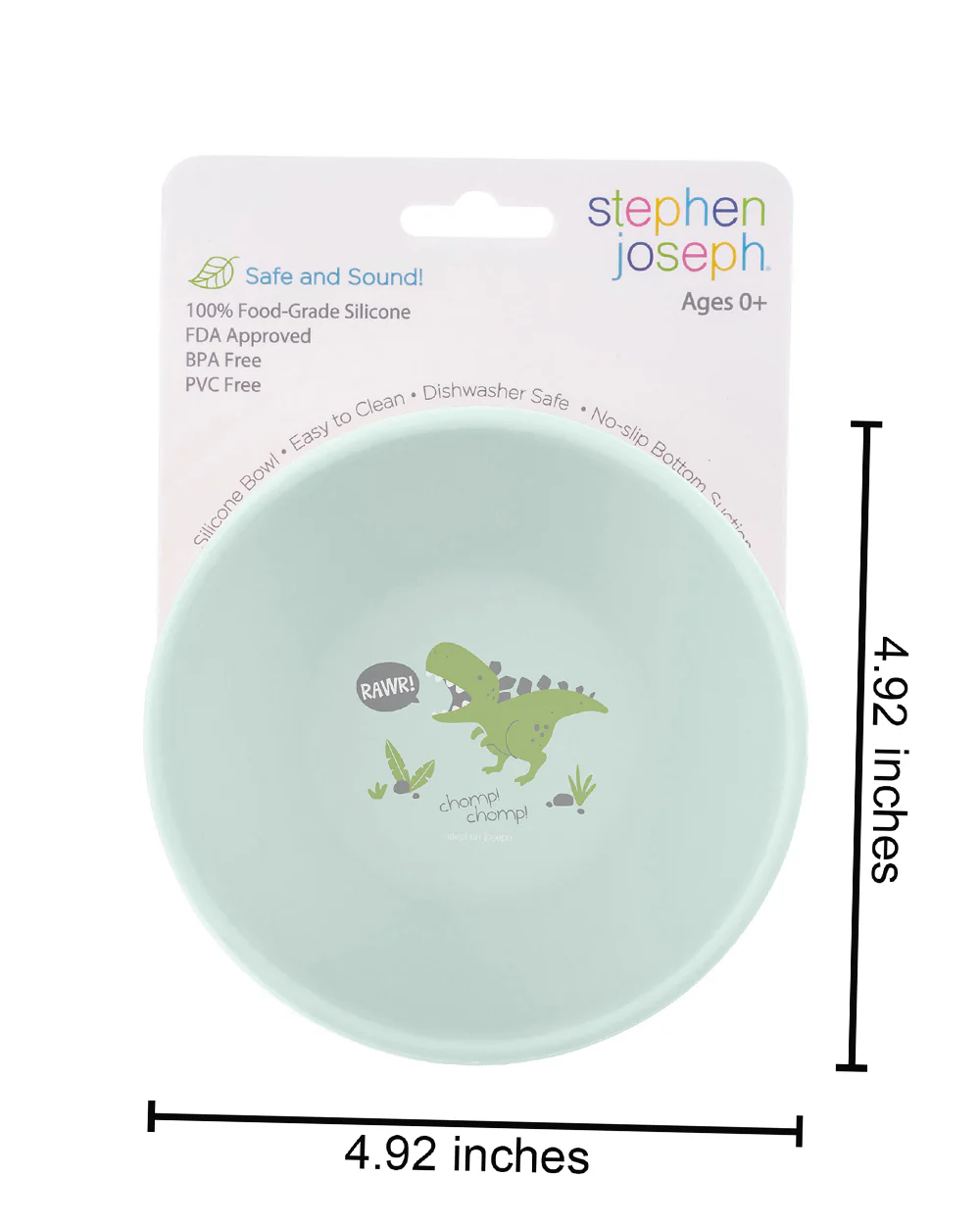 Stephen Joseph Silicone Bowl-Dino-With Suction Base-For Feeding Infants - Image 4