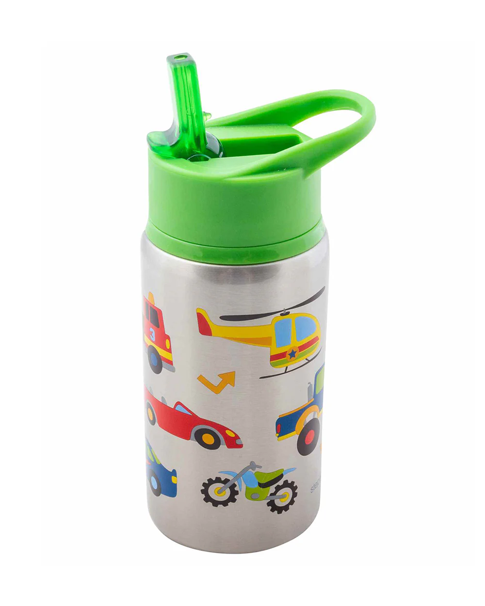 Stephen Joseph-Transportation-Stainless Steel Straw Sipper-With Flip Top Spout-532 ml - Image 2